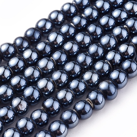 Chapelets de perles en porcelaine manuelle PORC-I010-03F-6mm-1