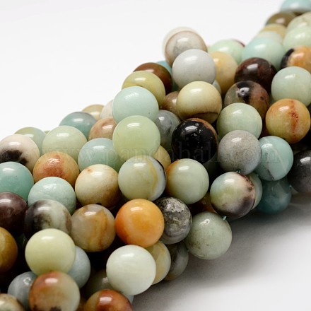 Brins de perles d'amazonite de fleurs naturelles X-G-K074-4mm-1