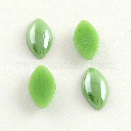 Pearlized Plated Opaque Glass Cabochons PORC-S779-7x14-08-1