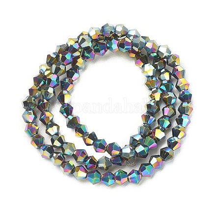 Chapelets de perles en verre électroplaqué EGLA-YW0001-48B-1