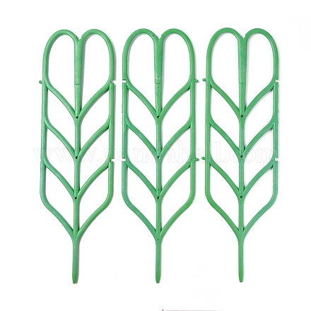 プラスチック製の庭のトレリス  葉の形のミニ登山植物トレリス  鉢植えサポート用  ミディアムシーグリーン  355x101.2x8mm TOOL-WH0021-27-1