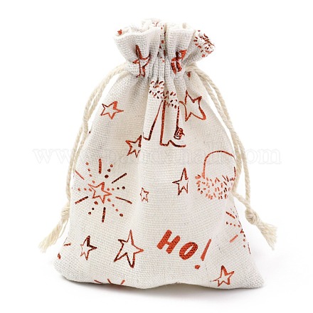 Christmas Theme Cotton Fabric Cloth Bag ABAG-H104-B15-1