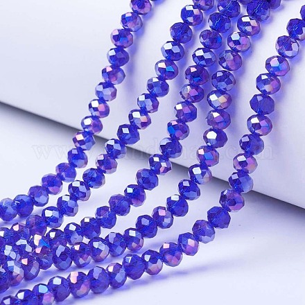 Chapelets de perles en verre électroplaqué EGLA-A034-T3mm-B15-1