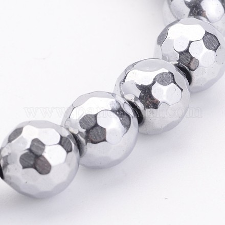 Chapelets de perles en hématite synthétique sans magnétiques X-G-B354-1-1