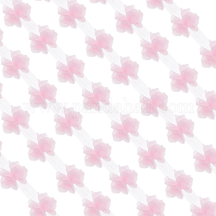 Garniture en dentelle en mousseline de polyester à fleurs 3d OCOR-WH0078-16-1