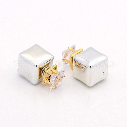 Women's 2015 Hot Selling Resin Double Sided Cube Ear Studs X-EJEW-O008-F12-1
