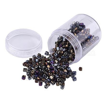 Perles de rocaille en verre plaqué SEED-JP0002-C02-1