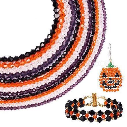 Pandahall 12 Strands 12 Style Halloween Theme Transparent Glass Beads Strands GLAA-TA0001-42-1