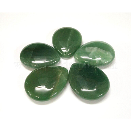 Teardrop Natural Green Aventurine Bead Pendants G-I125-43-1