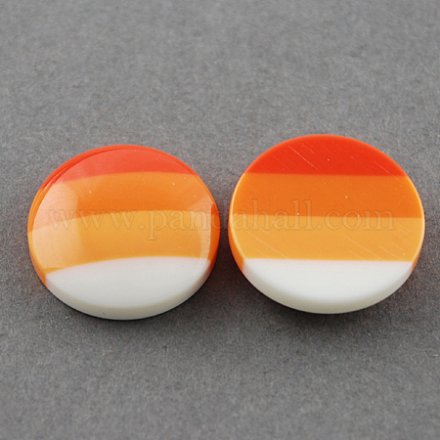 Striped Resin Cabochons CRES-Q094-12mm-1-1