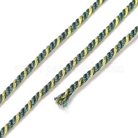 ポリコットンフィリグリーコード  編組ロープ  プラスチックリール付き  壁掛け用  工芸  ギフト包装  ティール  1.2mm  約27.34ヤード（25m）/ロール OCOR-E027-02B-11-1