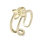 Brass Adjustable Rings, Cadmium Free & Nickel Free & Lead Free, Flower, Real 18K Gold Plated, Inner Diameter: 17.6mm
