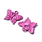 Baking Paint Alloy Pendants, Butterfly Charm, Hot Pink, 16.5x20x2mm, Hole: 1.5mm