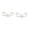 Matte Alloy Beads, Bowknot, Matte Silver Color, 20x9x5.5mm, Hole: 1.6mm