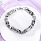 201 Stainless Steel Column Link Chain Bracelets, with 304 Stainless Steel Clasps, Stainless Steel Color, 9-1/4 inch(23.5cm)