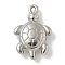 Anti-Tarnish 304 Stainless Steel Pendants, Tortoise Charm, Stainless Steel Color, 28.5x19x7mm, Hole: 1.6mm