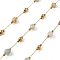 Ion Plating(IP) 304 Stainless Steel Chains, with Natural Flower Amazonite, Soldered, Cadmium Free & Lead Free, with Spool, 2~6mm