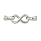 Brass Fold Over Clasps, Infinity, Platinum, 39mm
