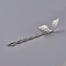 Iron Hair Bobby Pins, with Brass Findings, Leaf, Platinum, 64x4mm, Leaf: 27x12mm