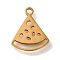 201 Stainless Steel Pendants, Fruit Charms, Watermelon, 12.5x10.5x1mm, Hole: 1.2mm