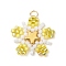 Glass Seed Beaded Star Pendants, with 304 Stainless Steel Jump Rings Loop & Brass Star Bead, Light Khaki, 22x20x3mm, Hole: 2.5mm