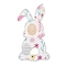 Printed Transparent Acrylic Pendants, Rabbit, Colorful, 46.5x23.5x1.5mm, Hole: 1.2mm