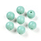 Opaque Solid Color Glass Beads, Round, Turquoise, 10~10.5mm, Hole: 1.2~1.4mm, about 740pcs/1000g