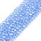 Electroplate Glass Beads Strands, Pearl Luster Plated, Faceted, Rondelle, Royal Blue, 2.3~2.7x2mm, Hole: 0.4mm, about 135~140pcs/strand, 26~27cm