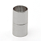 Brass Magnetic Clasps, Column, for Leather Bracelet Making, Platinum, 20x11mm