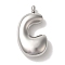 Non-Tarnish Ion Plating(IP) 304 Stainless Steel Pendants, Balloon Letter Charm, Stainless Steel Color, Letter C, 25.5x14x6.5mm, Hole: 2mm