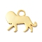 Animal 925 Sterling Sliver Pendants, Golden, Lion, 11.5x16x1mm, Hole: 2.5mm