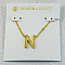 Brass Initial Pendant Necklaces for Women, Golden, Letter N, 15.75 inch(40cm)
