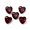 Glass Rhinestone Cabochons, Pointed Back & Back Plated, Faceted, Heart, Siam, 8x8x4.5mm