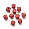 Spray Painted Wooden Beads, Square, FireBrick, 8x8x8mm, Hole: 2.5~3mm
