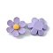Opaque Resin Cabochons, Flower, Medium Purple, 31x34x10mm