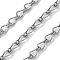 304 Stainless Steel Teardrop Link Chains, Unwelded, with Spool, Stainless Steel Color, 9x5x3mm