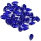 5Pcs Transparent Glass Beads, Top Drilled, Teardrop, Medium Blue, 14x8mm, Hole: 1mm