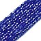 Glass Beads Strands, AB Color Plated, Faceted, Bicone, Blue, 2.9~3.3x2mm, Hole: 0.5mm, about 135~140pcs/strand, 38~40cm