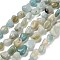 Natural Flower Amazonite Beads Strands, Nuggets, Tumbled Stone, 7~13x4.5~10x4.5~10mm, Hole: 1.2mm, about 44~46pcs/strand, 15.08''~16.14''(38.3~41cm)