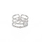 Non-Tarnish 304 Stainless Steel Sun and Moon Open Cuff Ring for Women, Stainless Steel Color, US Size 6 3/4(17.1mm)