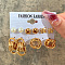 Alloy & Plastic Pearl Earring Sets, Golden, 6~70mm, 6pairs/set