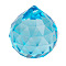 K9 Glass Pendants, Teardrop, Deep Sky Blue, 30mm