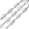 304 Stainless Steel Oval Link Chains, Unwelded, with Spool, Stainless Steel Color, 14x8x4mm, 5m/roll