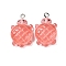 Gradient Color & Luminous Opaque Resin Pendants, Glow in the Dark, Turtle, Salmon, 26x16x7mm, Hole: 2mm