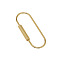 Brass Screw Carabiner Lock Charms, Oval, Raw(Unplated), 81.5x32.5x3mm