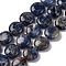 Natural Sodalite Beads Strands, Flat Round, 16x6.5~7mm, Hole: 1.2mm, about 25pcs/strand, 14.96~15.35 inch(38~39cm)