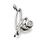Brass Micro Pave Cubic Zirconia Pendants, Letter Charms, Rack Plating, Long-Lasting Plated, Cadmium Free & Lead Free, Letter K, 14x9x2mm, Hole: 1.6mm