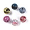 Bohemian Style Printed Schima Wood Beads, Round, Mixed Color, 14.2~15x16~16.5mm, Hole: 3.7~4.3mm