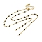 Brass Chain Necklace Making, with Natural Black Spinel, Rack Plating, Long-Lasting Plated, Real 18K Gold Plated,, 18.82 inch(47.8cm)