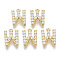 Brass Micro Pave Cubic Zirconia Charms, Nickel Free, Letter, Clear, Real 18K Gold Plated, Letter.W, 13.5x10x2.5mm, Hole: 1.2mm